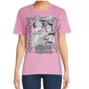 Naruto T-shirt Woman Juniors 19 Sz XXL Anime Friends Graphic Tee Petal Pink NWT